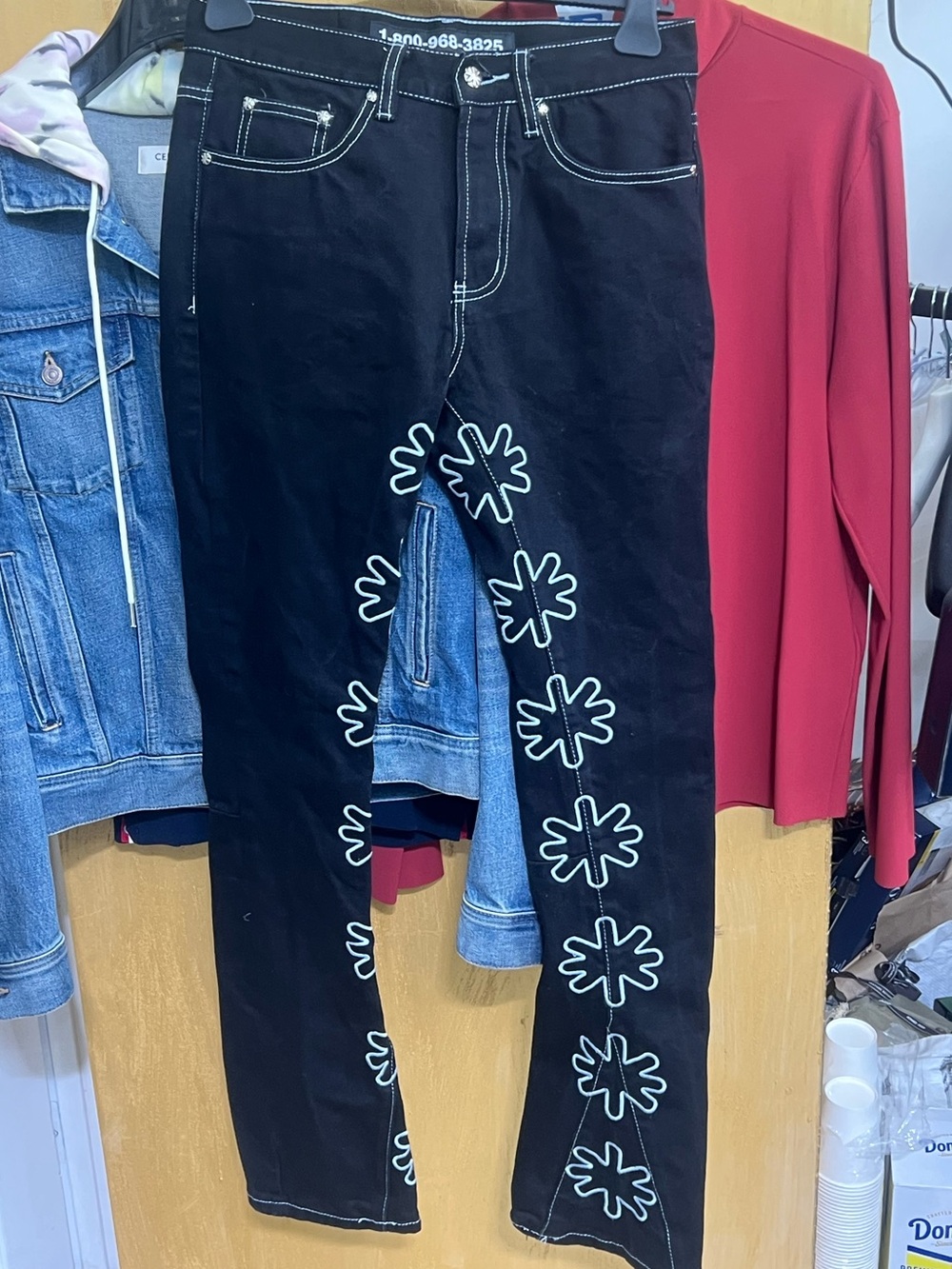 LOSTSHDWS Star Button Denim Pants